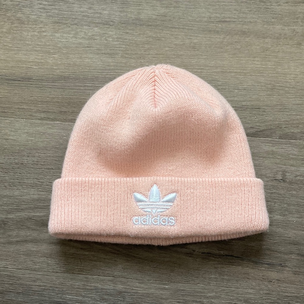 Adidas pink beanie